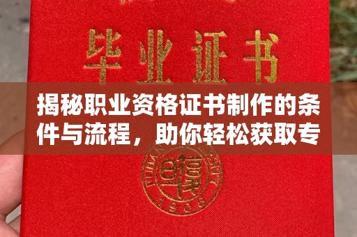 宁强揭秘职业资格证书制作的条件与流程，助你轻松获取专业认证