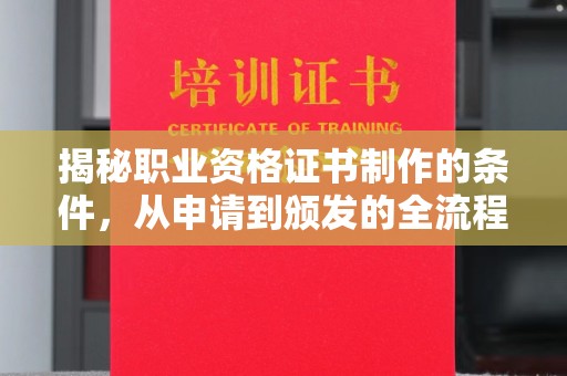 宁强揭秘职业资格证书制作的条件，从申请到颁发的全流程解析